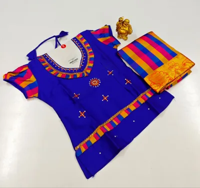 Princess Charm Embroidered Pattu Pavadai Set